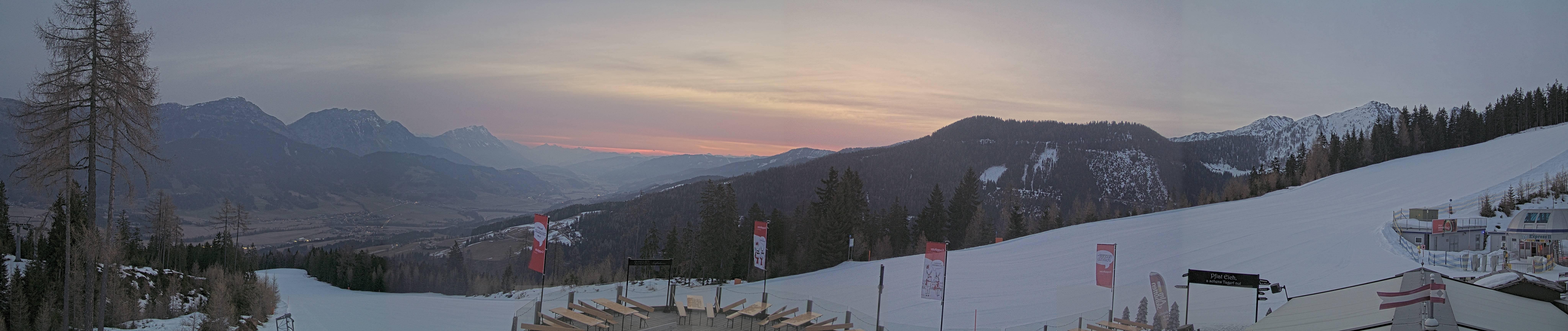 Archiv Foto Webcam Hauser Kaibling - Blick ins Ennstal von der Knapplhütte