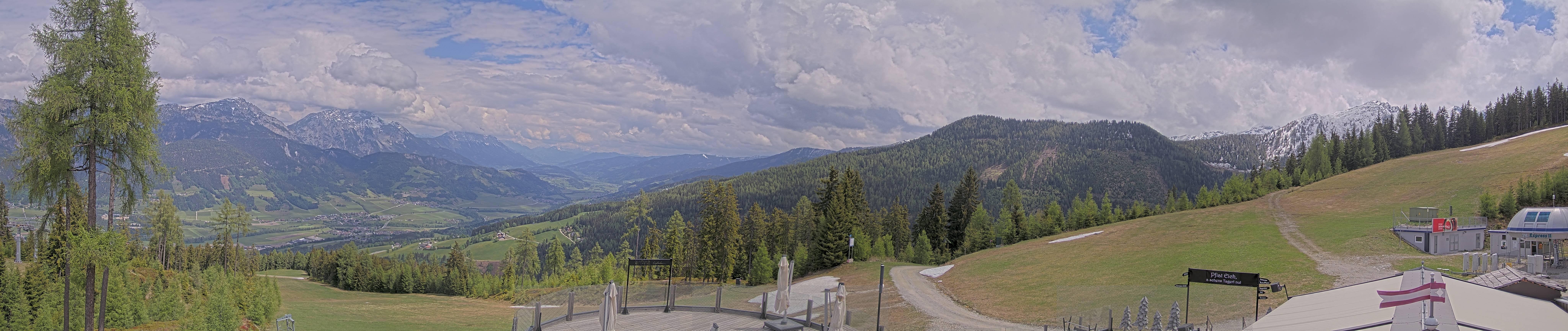 Archiv Foto Webcam Hauser Kaibling - Blick ins Ennstal von der Knapplhütte
