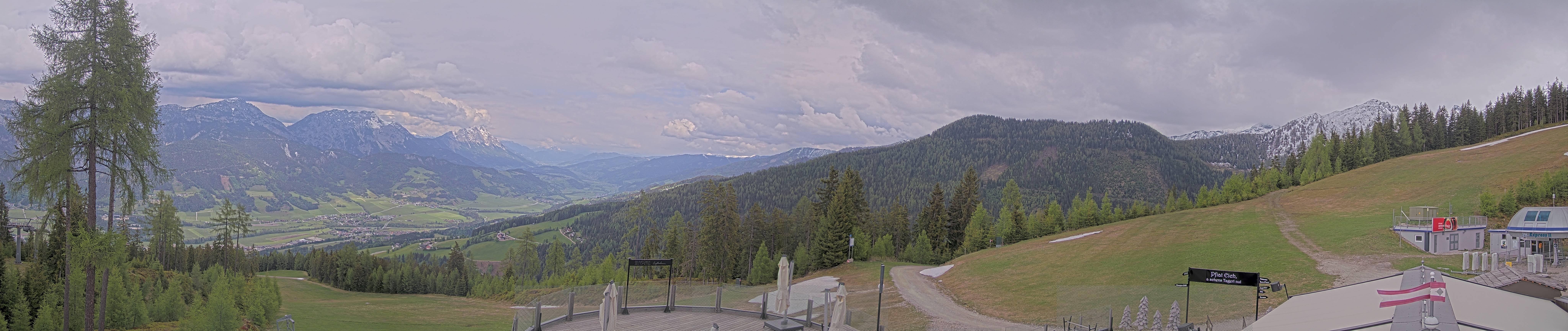Archiv Foto Webcam Hauser Kaibling - Blick ins Ennstal von der Knapplhütte