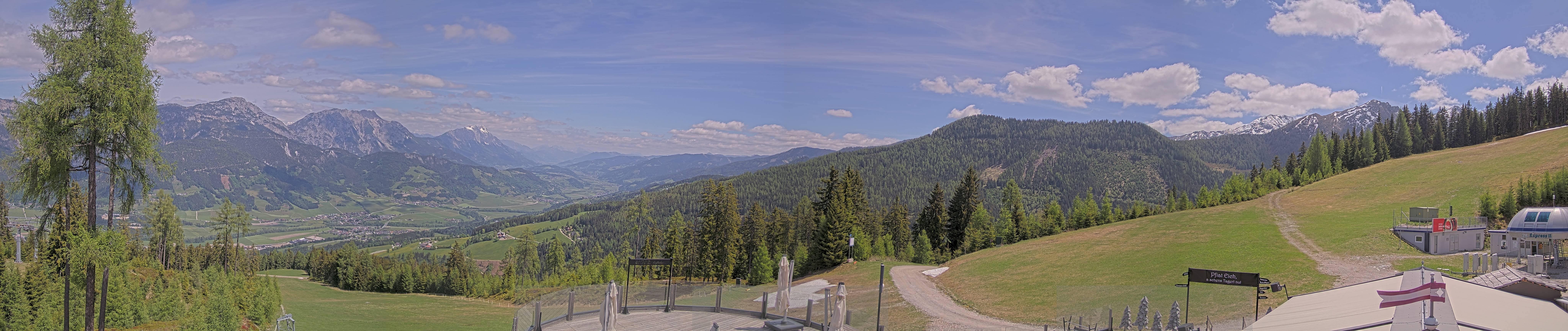 Archiv Foto Webcam Hauser Kaibling - Blick ins Ennstal von der Knapplhütte