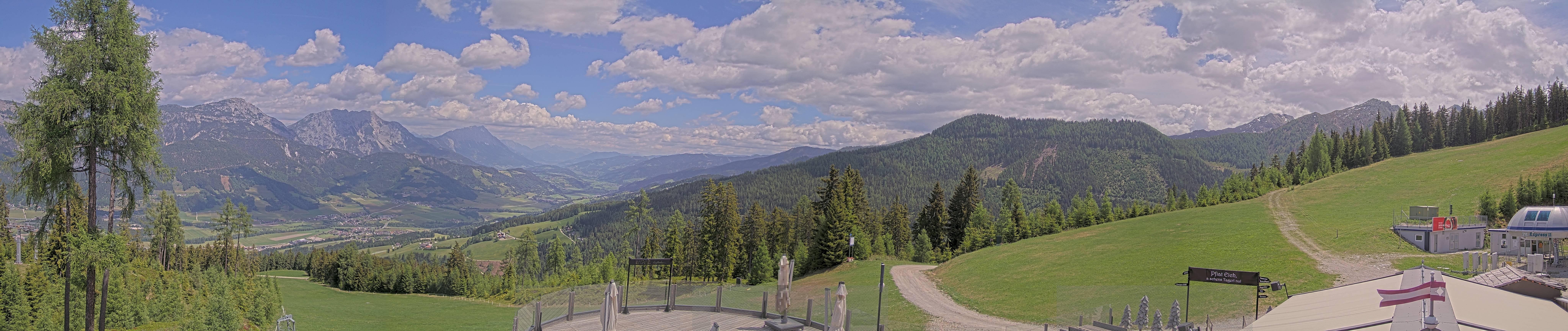 Archiv Foto Webcam Hauser Kaibling - Blick ins Ennstal von der Knapplhütte