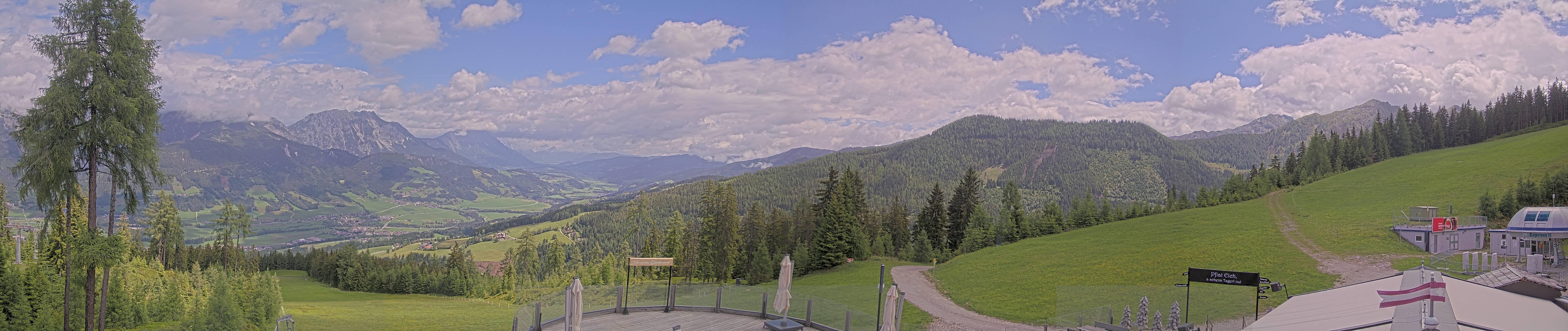 Archiv Foto Webcam Hauser Kaibling - Blick ins Ennstal von der Knapplhütte