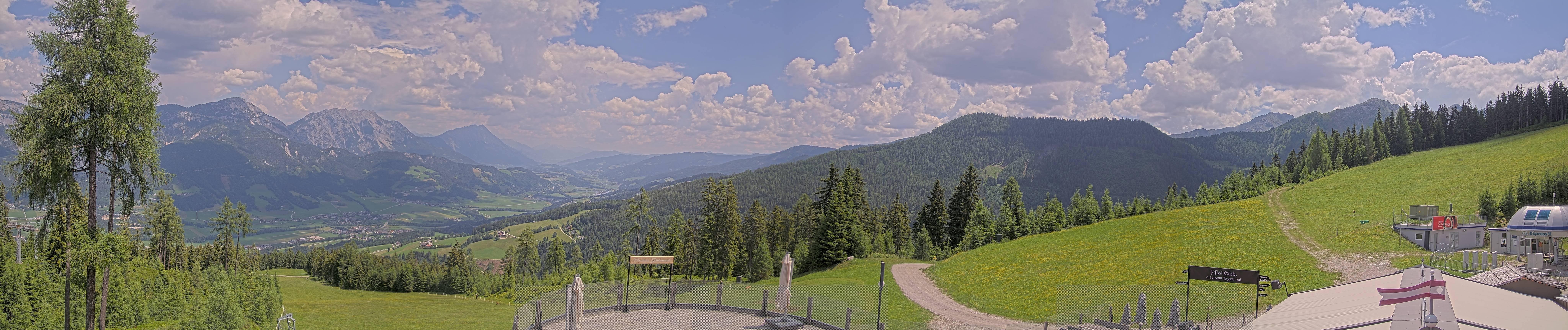 Archiv Foto Webcam Hauser Kaibling - Blick ins Ennstal von der Knapplhütte
