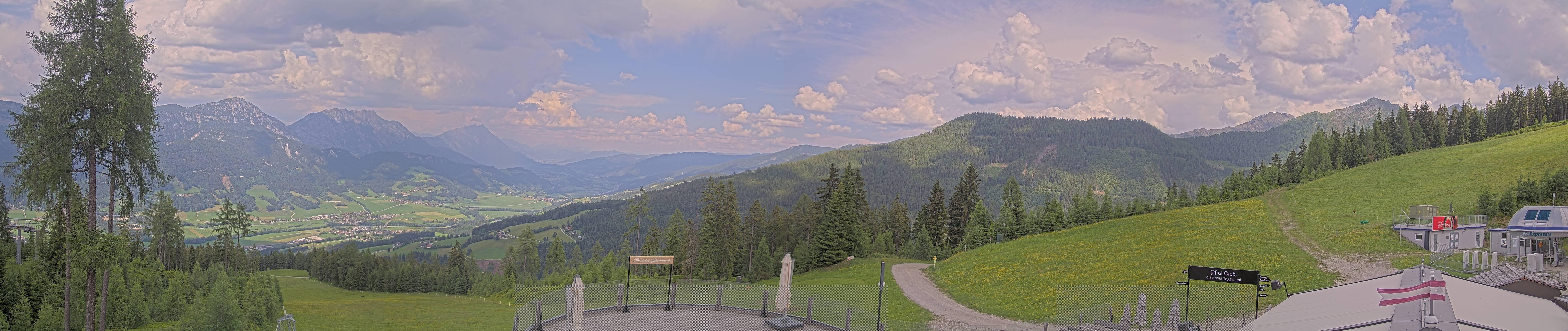 Archiv Foto Webcam Hauser Kaibling - Blick ins Ennstal von der Knapplhütte