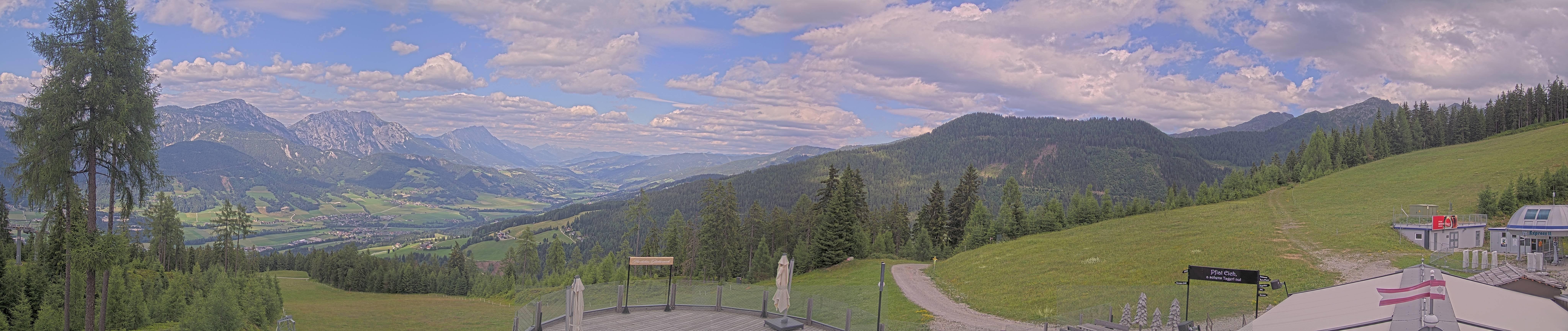 Archiv Foto Webcam Hauser Kaibling - Blick ins Ennstal von der Knapplhütte