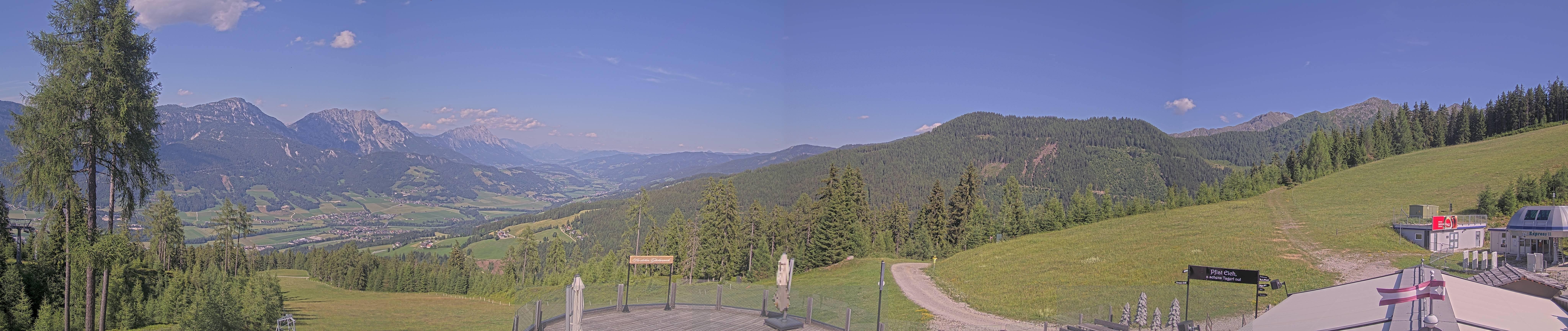 Archiv Foto Webcam Hauser Kaibling - Blick ins Ennstal von der Knapplhütte