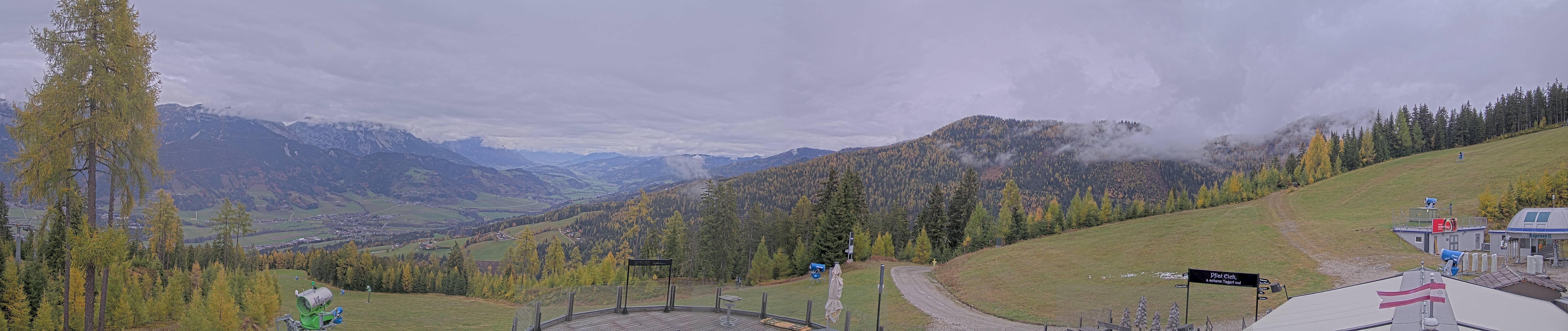 Archiv Foto Webcam Hauser Kaibling - Blick ins Ennstal von der Knapplhütte
