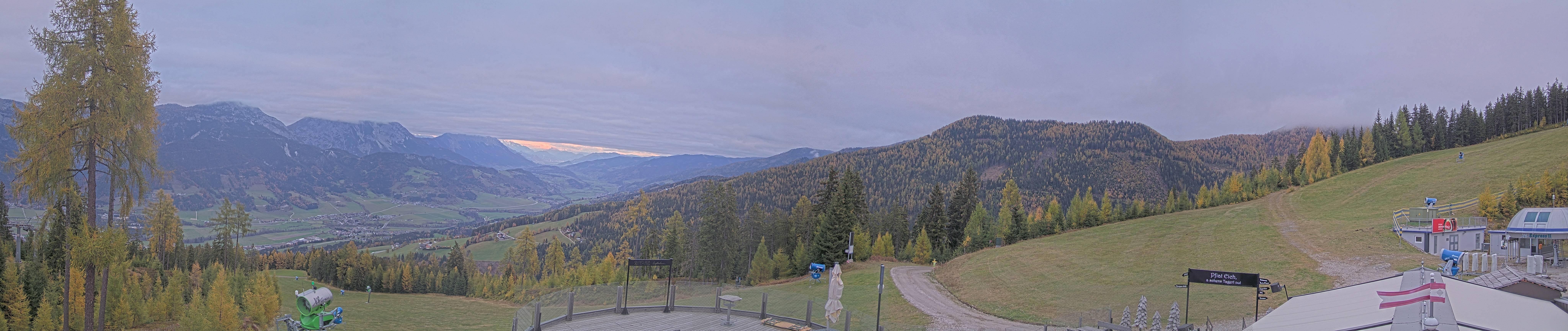 Archiv Foto Webcam Hauser Kaibling - Blick ins Ennstal von der Knapplhütte