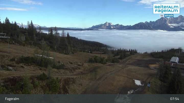 Archived image Webcam View towards the Fageralm in the Schladming-Dachstein region (Styria)