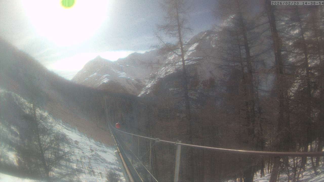 Archiv Foto Webcam Grächen: Charles Kuonen Hängebrücke