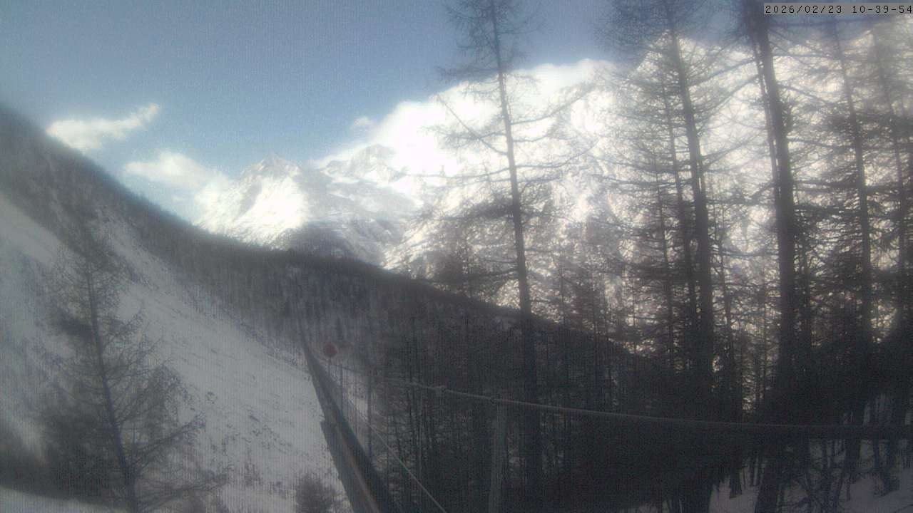 Archiv Foto Webcam Grächen: Charles Kuonen Hängebrücke