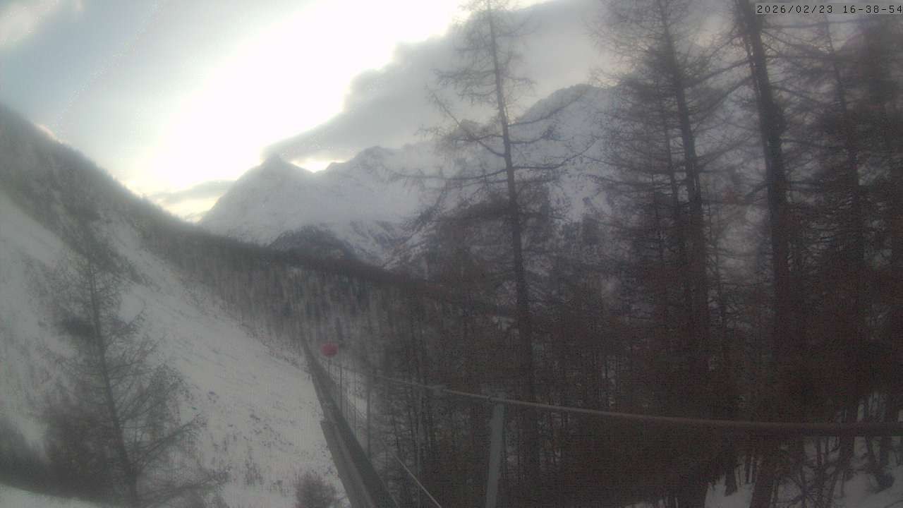 Archiv Foto Webcam Grächen: Charles Kuonen Hängebrücke