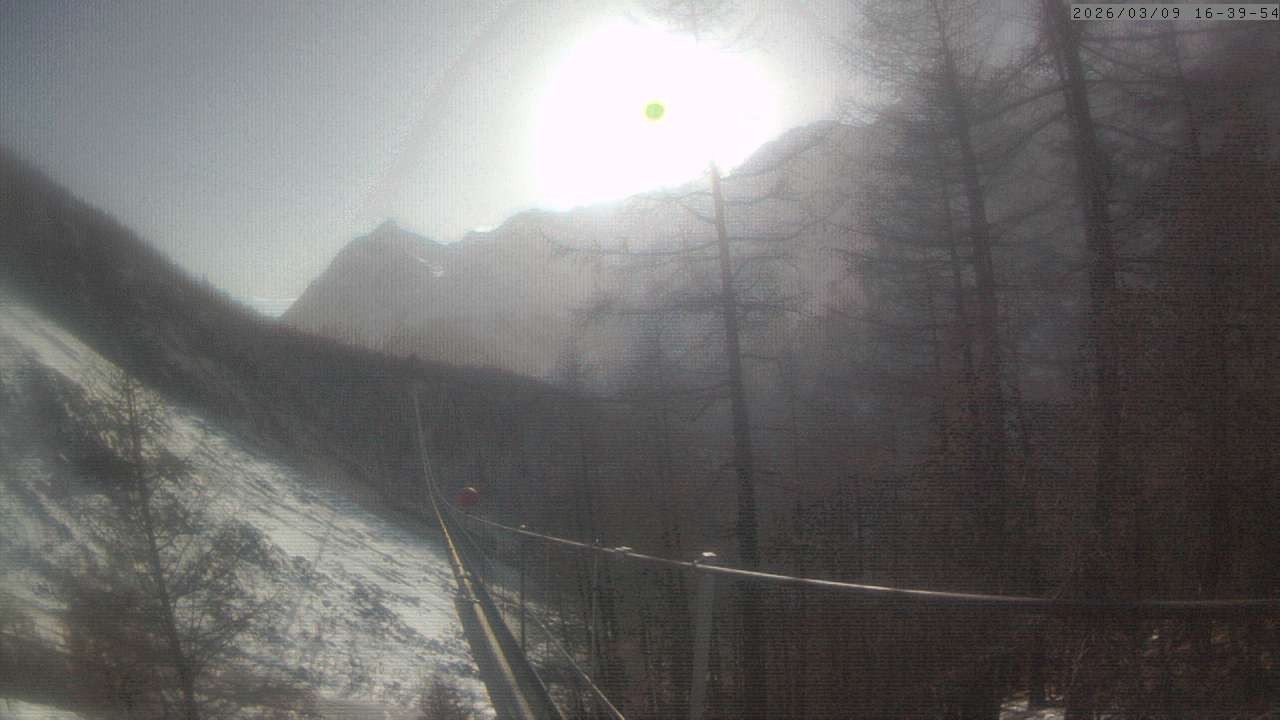 Archiv Foto Webcam Grächen: Charles Kuonen Hängebrücke