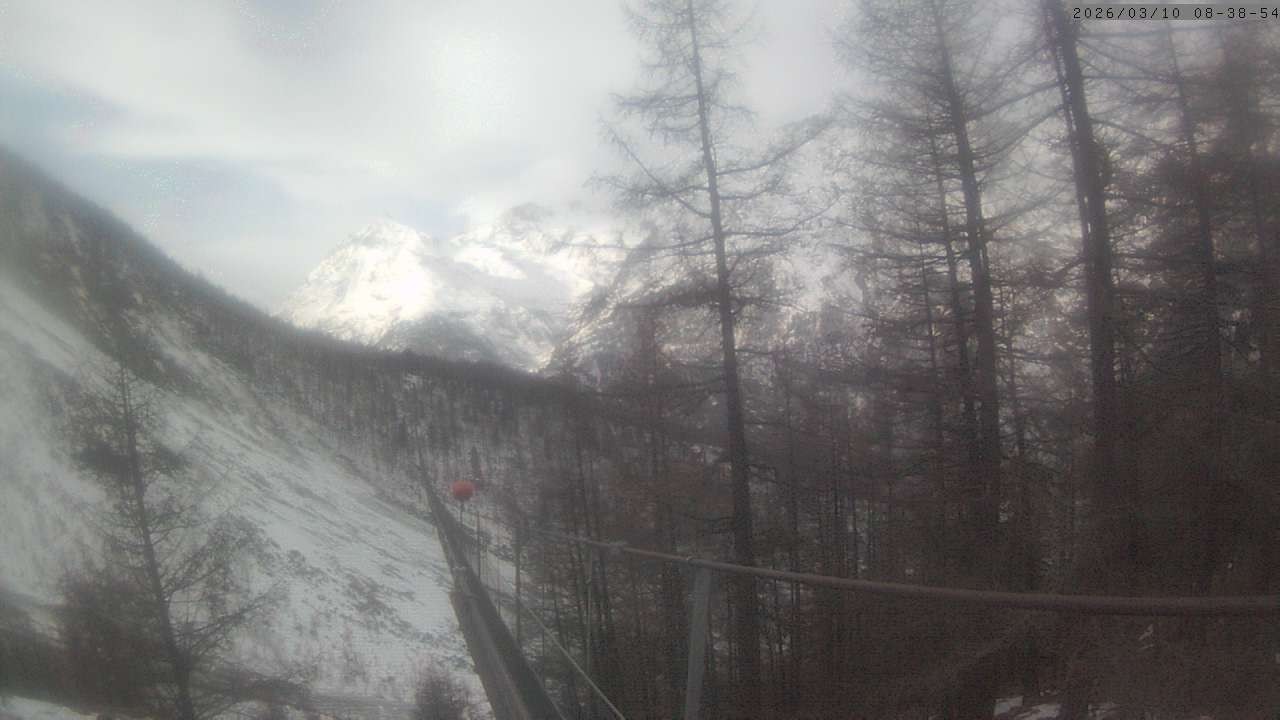 Archiv Foto Webcam Grächen: Charles Kuonen Hängebrücke