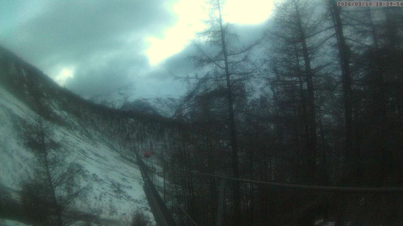 Archiv Foto Webcam Grächen: Charles Kuonen Hängebrücke