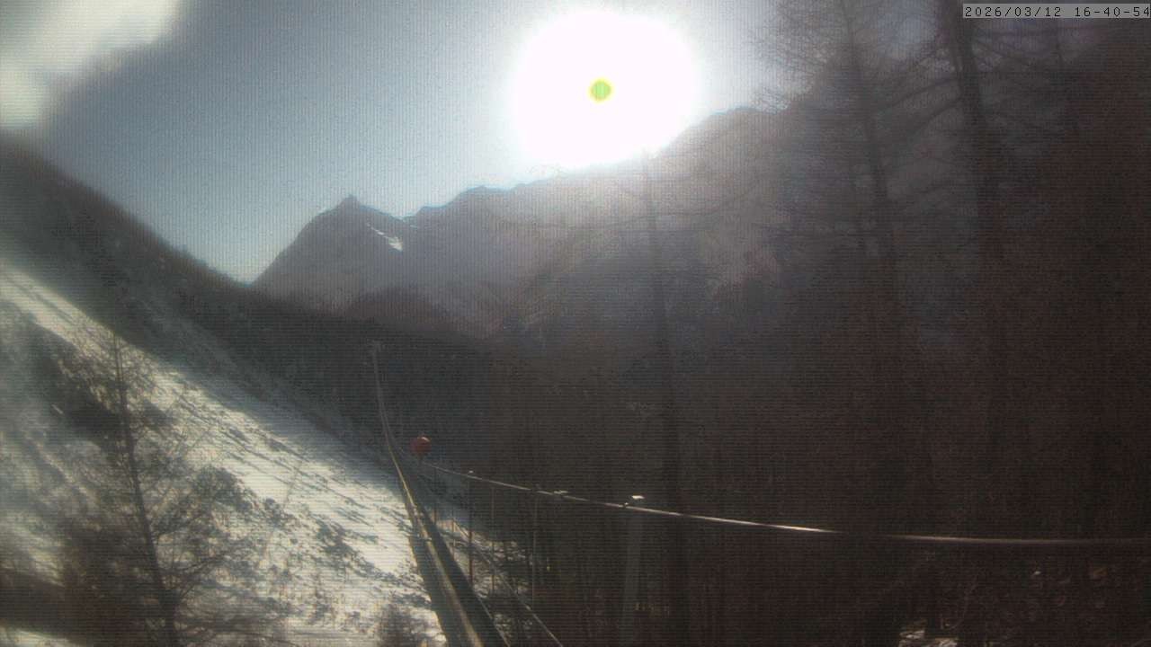 Archiv Foto Webcam Grächen: Charles Kuonen Hängebrücke