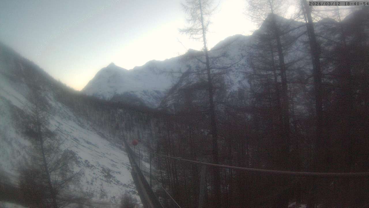 Archiv Foto Webcam Grächen: Charles Kuonen Hängebrücke