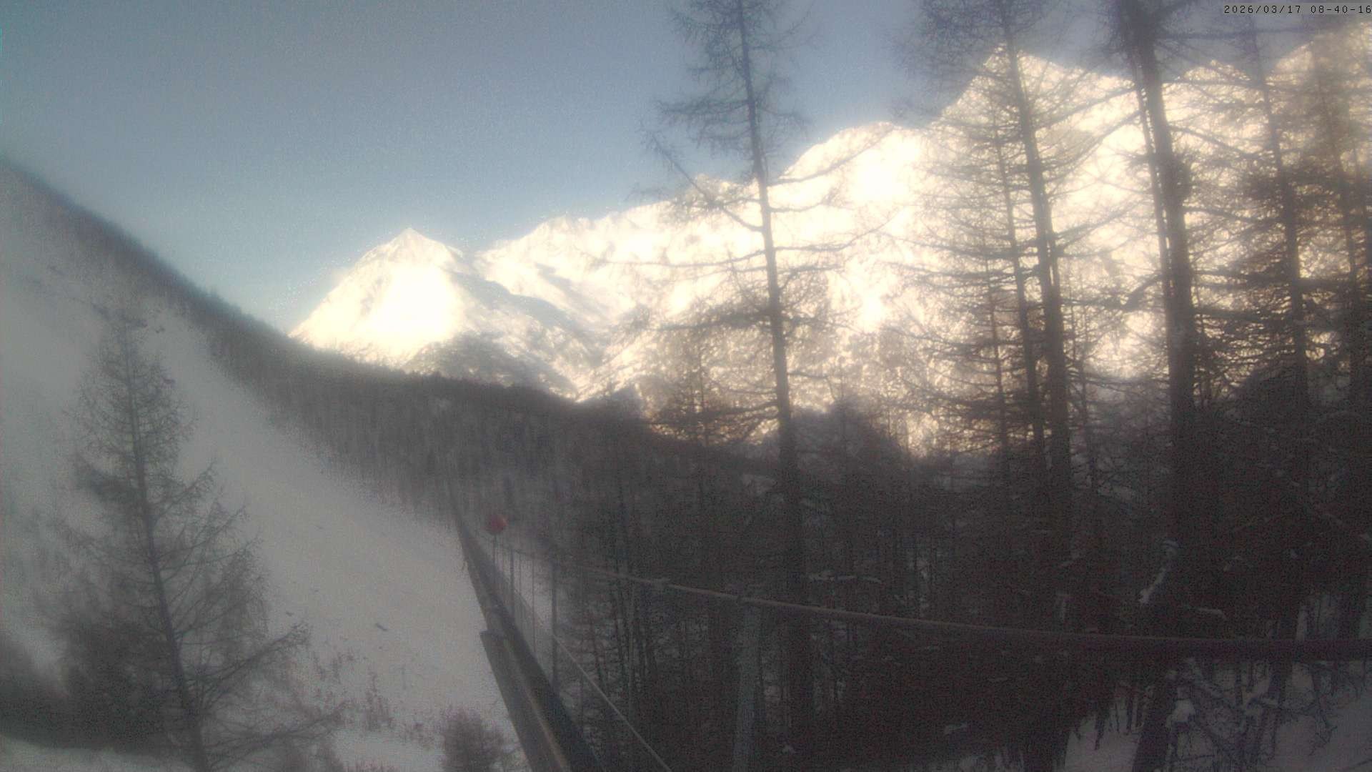 Archiv Foto Webcam Grächen: Charles Kuonen Hängebrücke