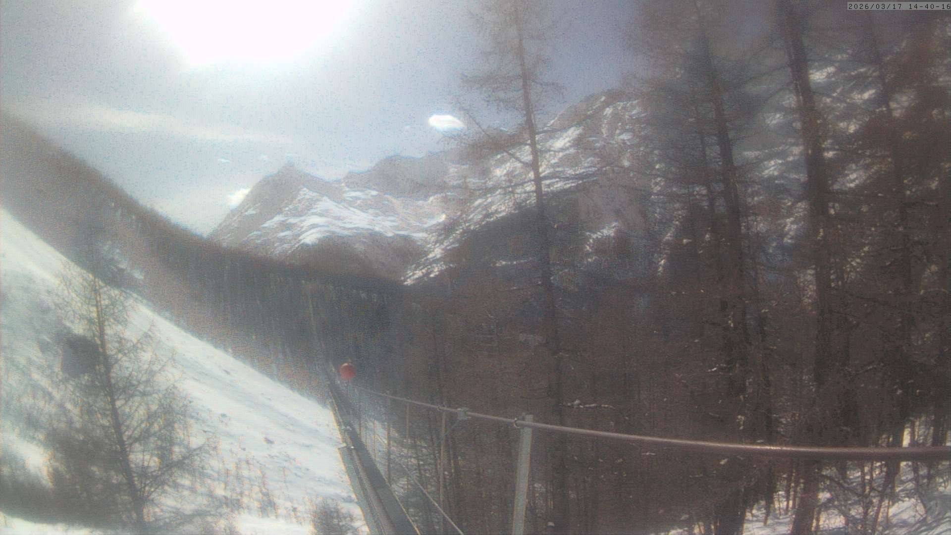 Archiv Foto Webcam Grächen: Charles Kuonen Hängebrücke