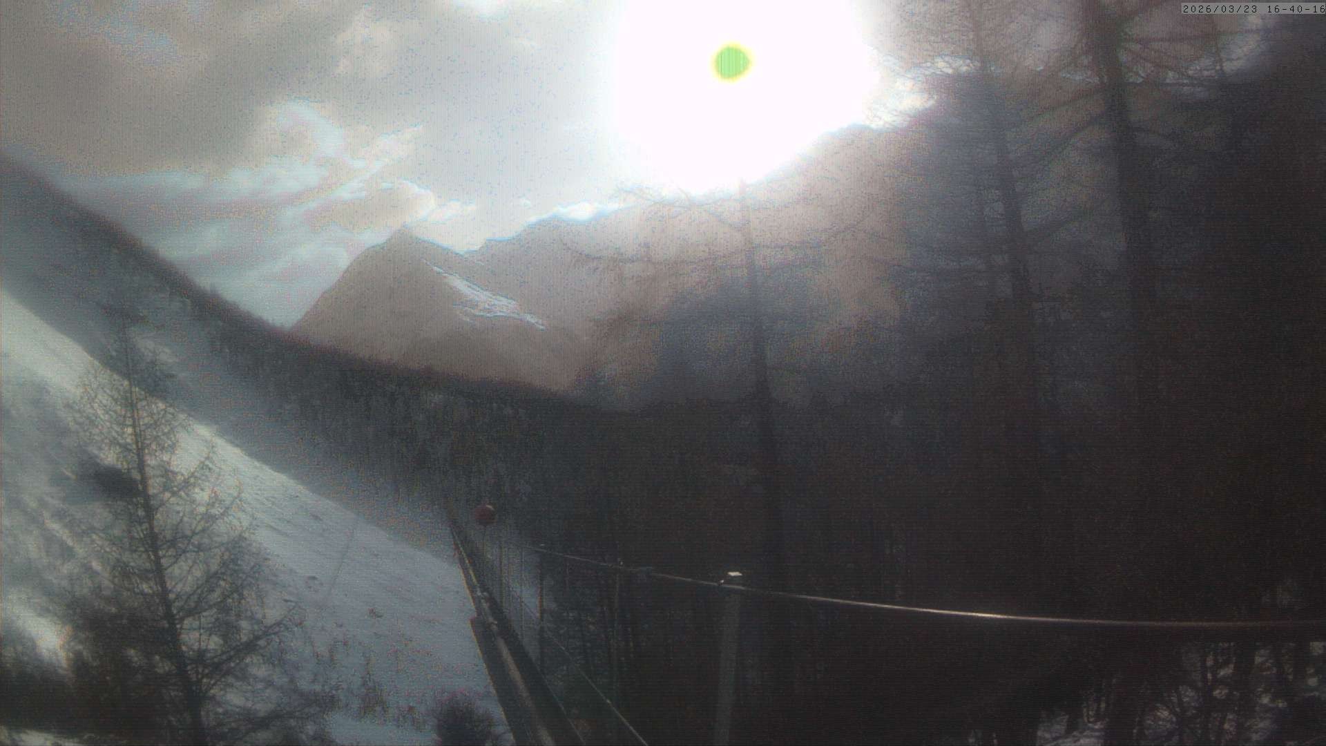 Archived image Webcam Grächen - View Suspension Bridge Charles Kuonen