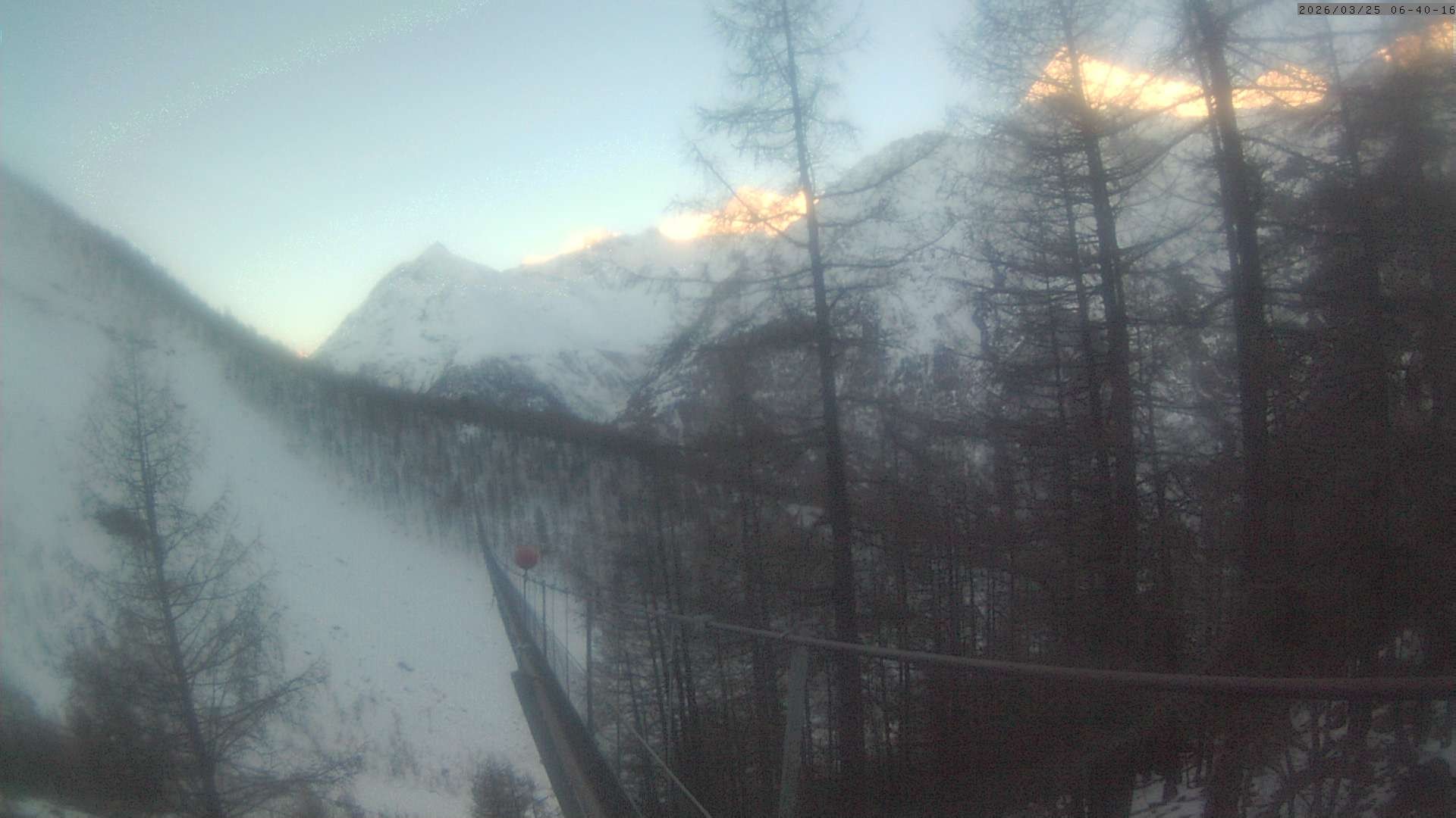 Archiv Foto Webcam Grächen: Charles Kuonen Hängebrücke