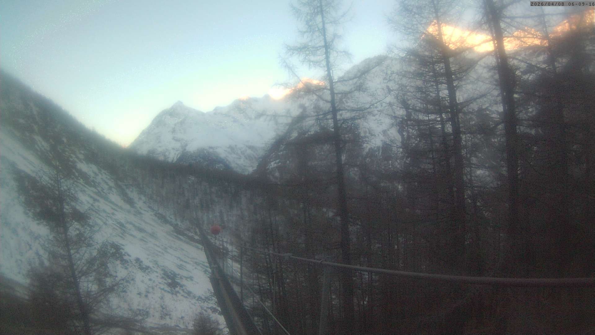 Archiv Foto Webcam Grächen: Charles Kuonen Hängebrücke