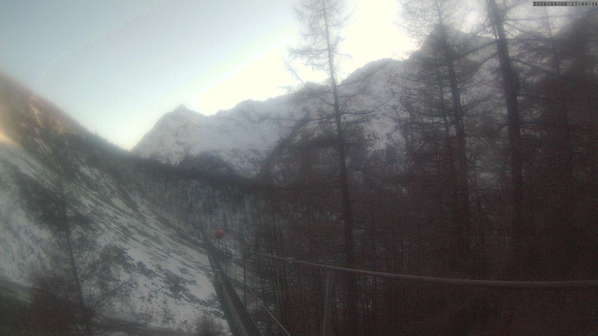 Archiv Foto Webcam Grächen: Charles Kuonen Hängebrücke