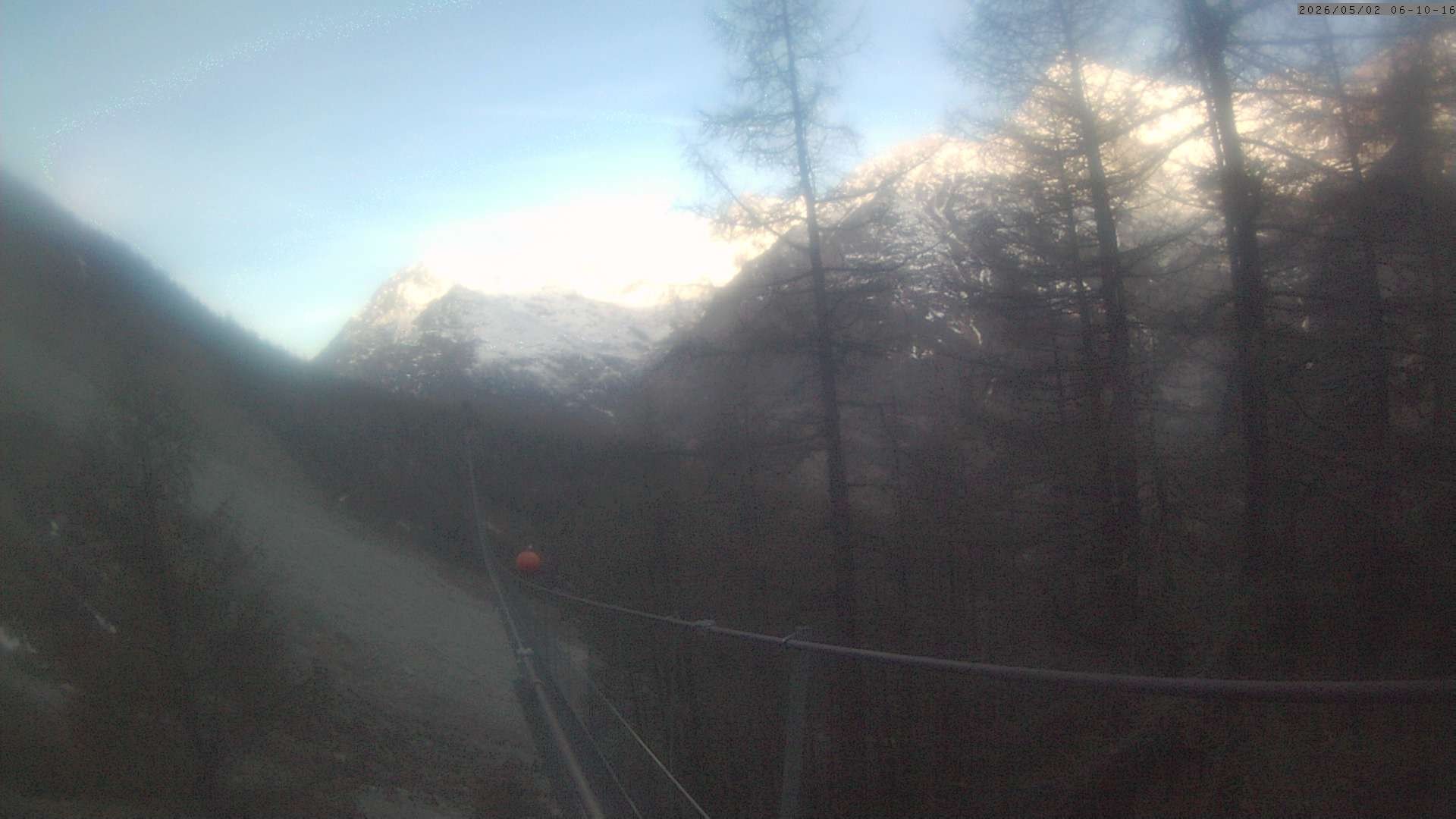Archiv Foto Webcam Grächen: Charles Kuonen Hängebrücke