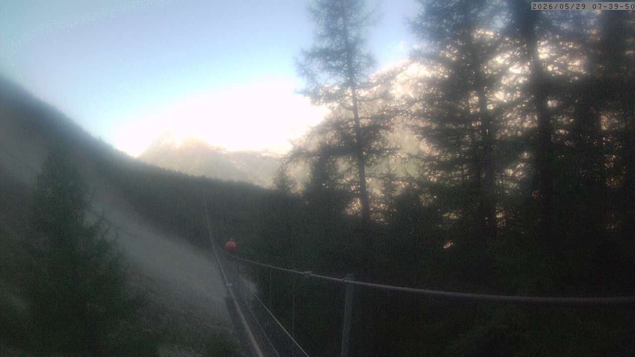 Archiv Foto Webcam Grächen: Charles Kuonen Hängebrücke