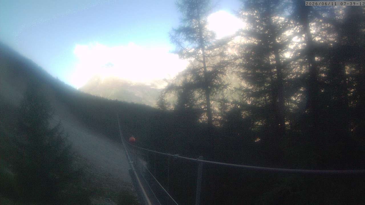 Archiv Foto Webcam Grächen: Charles Kuonen Hängebrücke