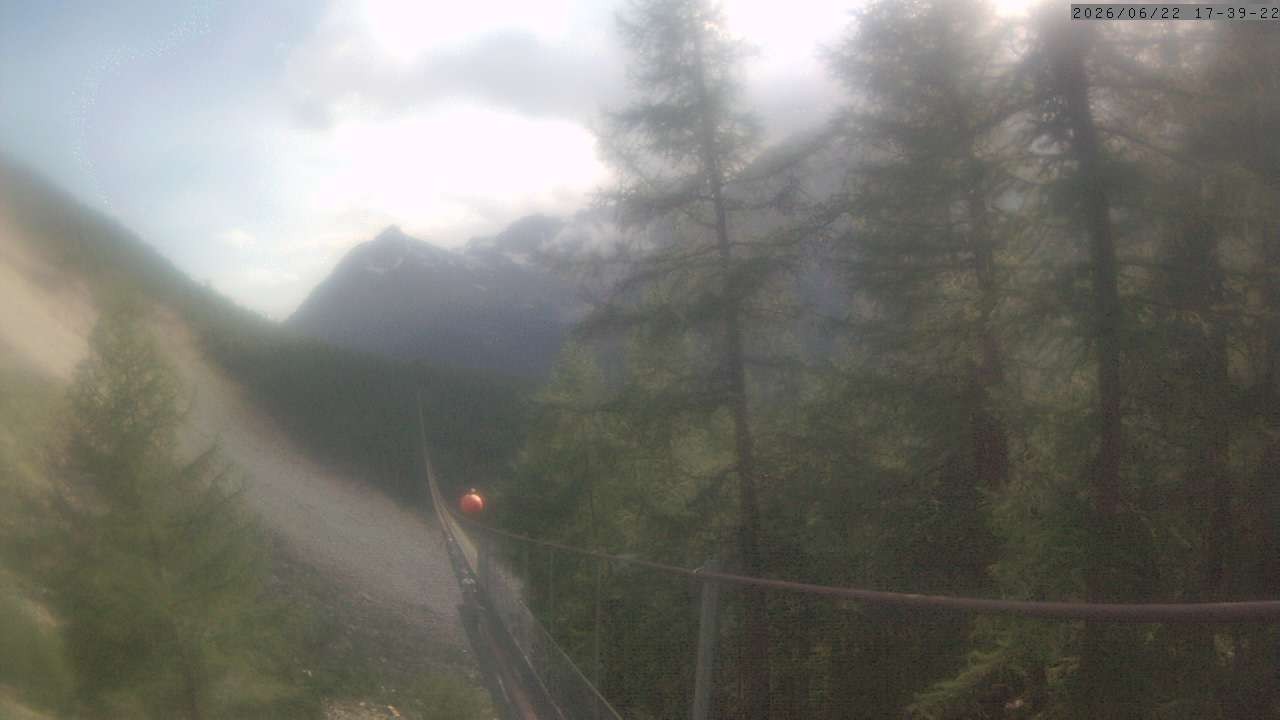 Archiv Foto Webcam Grächen: Charles Kuonen Hängebrücke