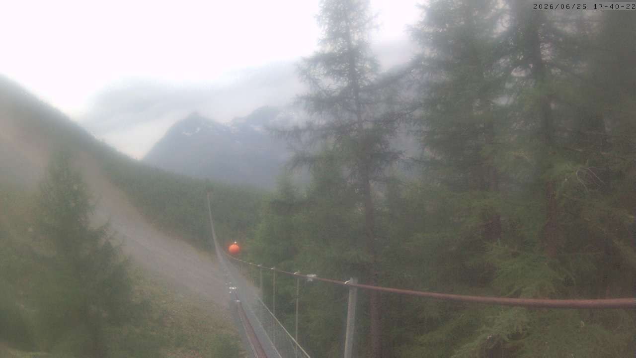 Archiv Foto Webcam Grächen: Charles Kuonen Hängebrücke