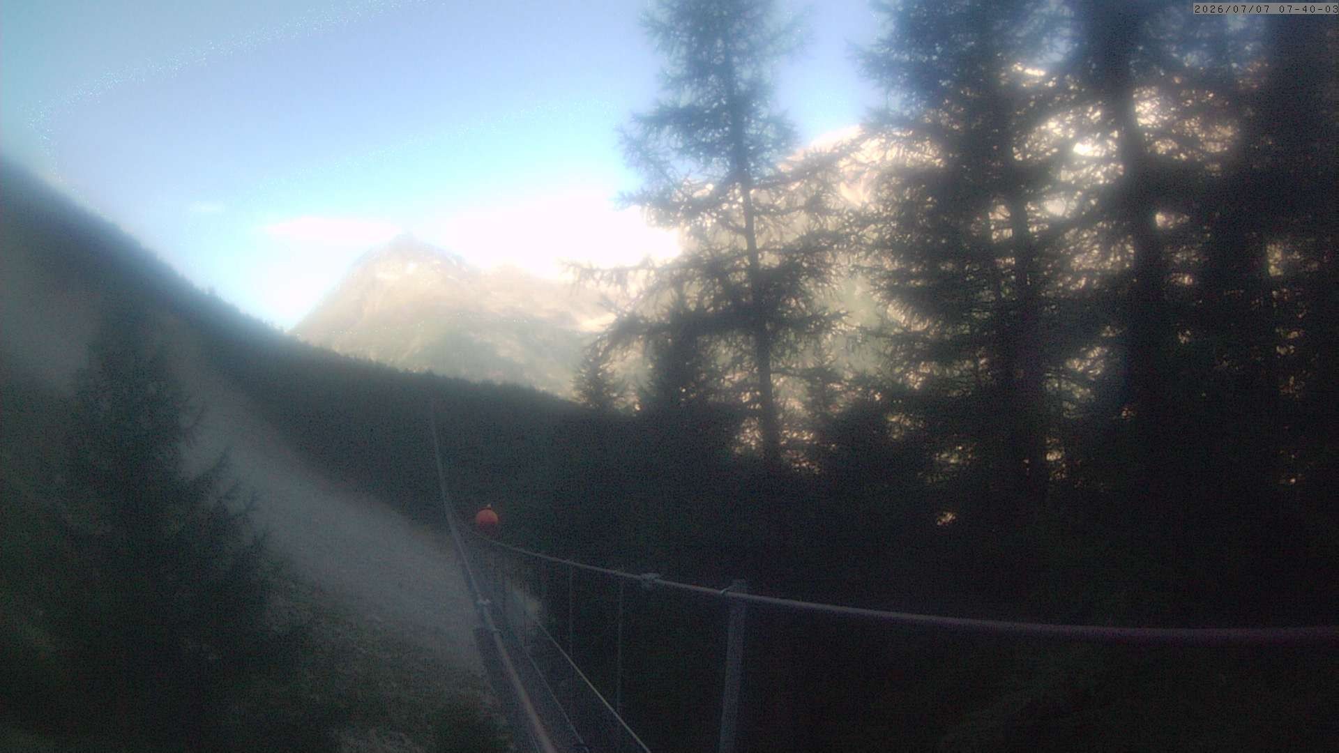 Archiv Foto Webcam Grächen: Charles Kuonen Hängebrücke