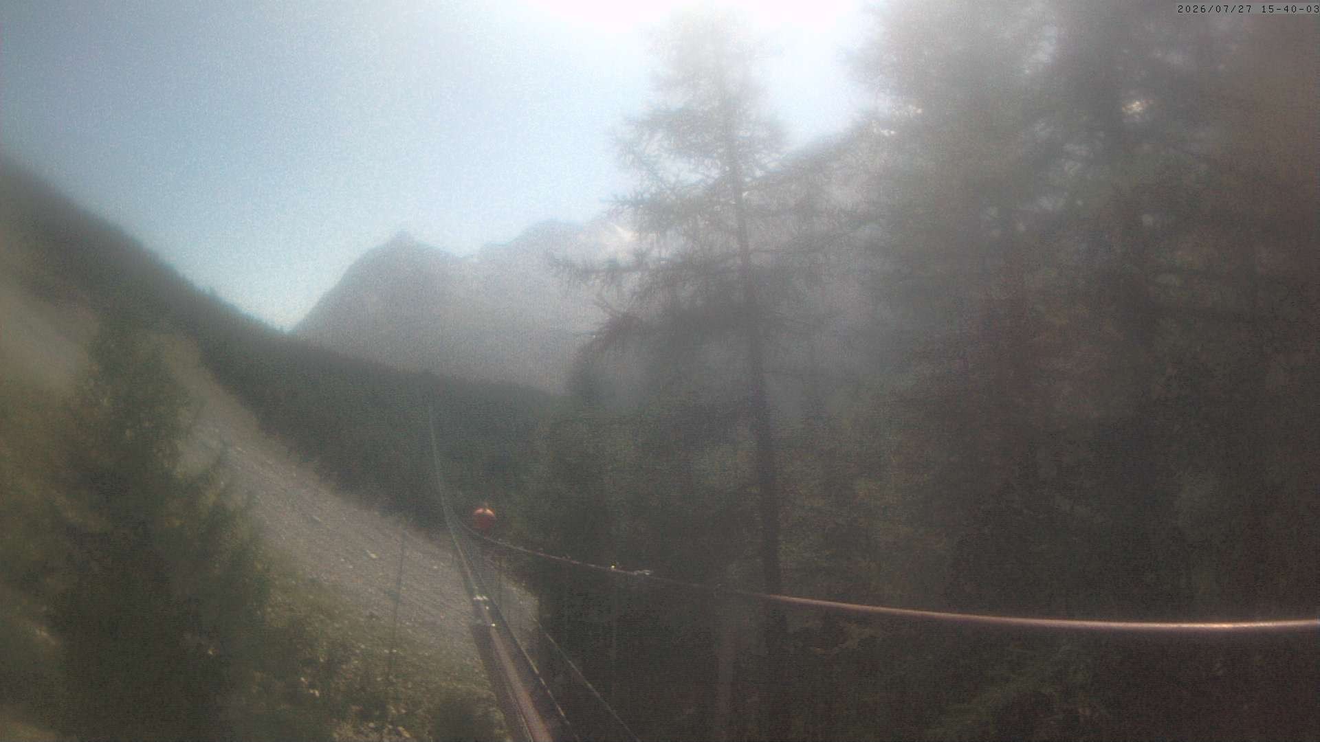Archiv Foto Webcam Grächen: Charles Kuonen Hängebrücke