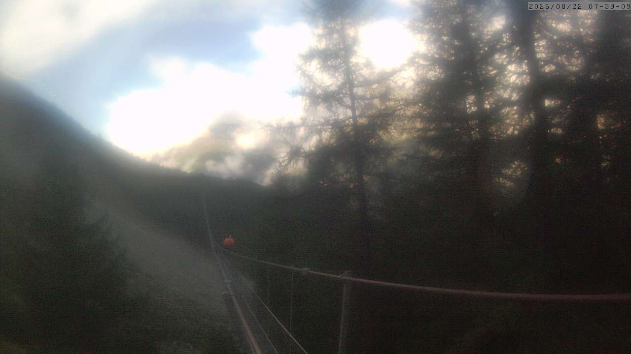 Archiv Foto Webcam Grächen: Charles Kuonen Hängebrücke