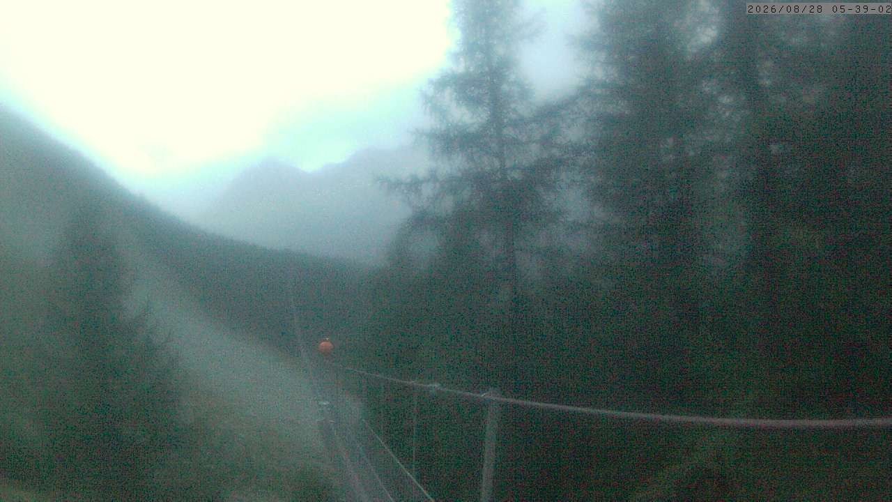 Archiv Foto Webcam Grächen: Charles Kuonen Hängebrücke