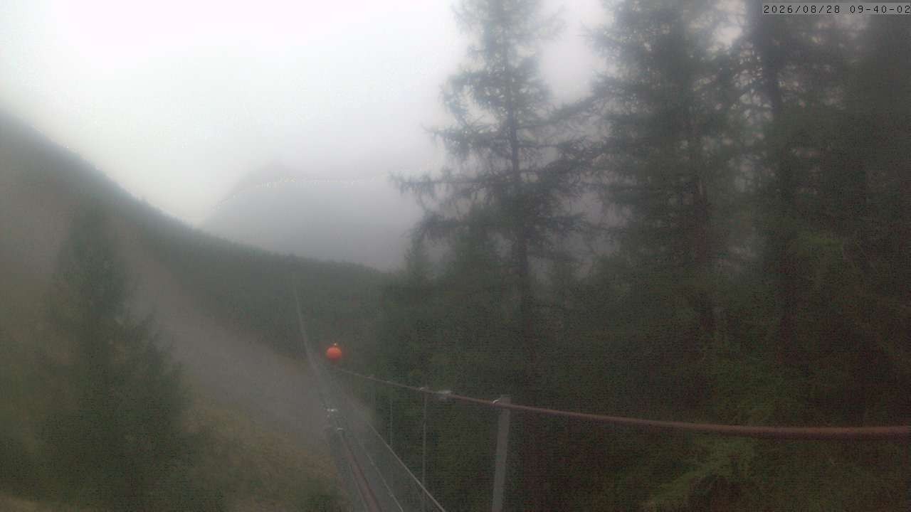 Archiv Foto Webcam Grächen: Charles Kuonen Hängebrücke