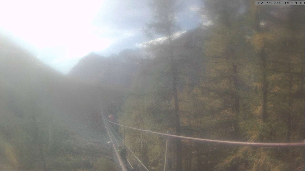 Archiv Foto Webcam Grächen: Charles Kuonen Hängebrücke
