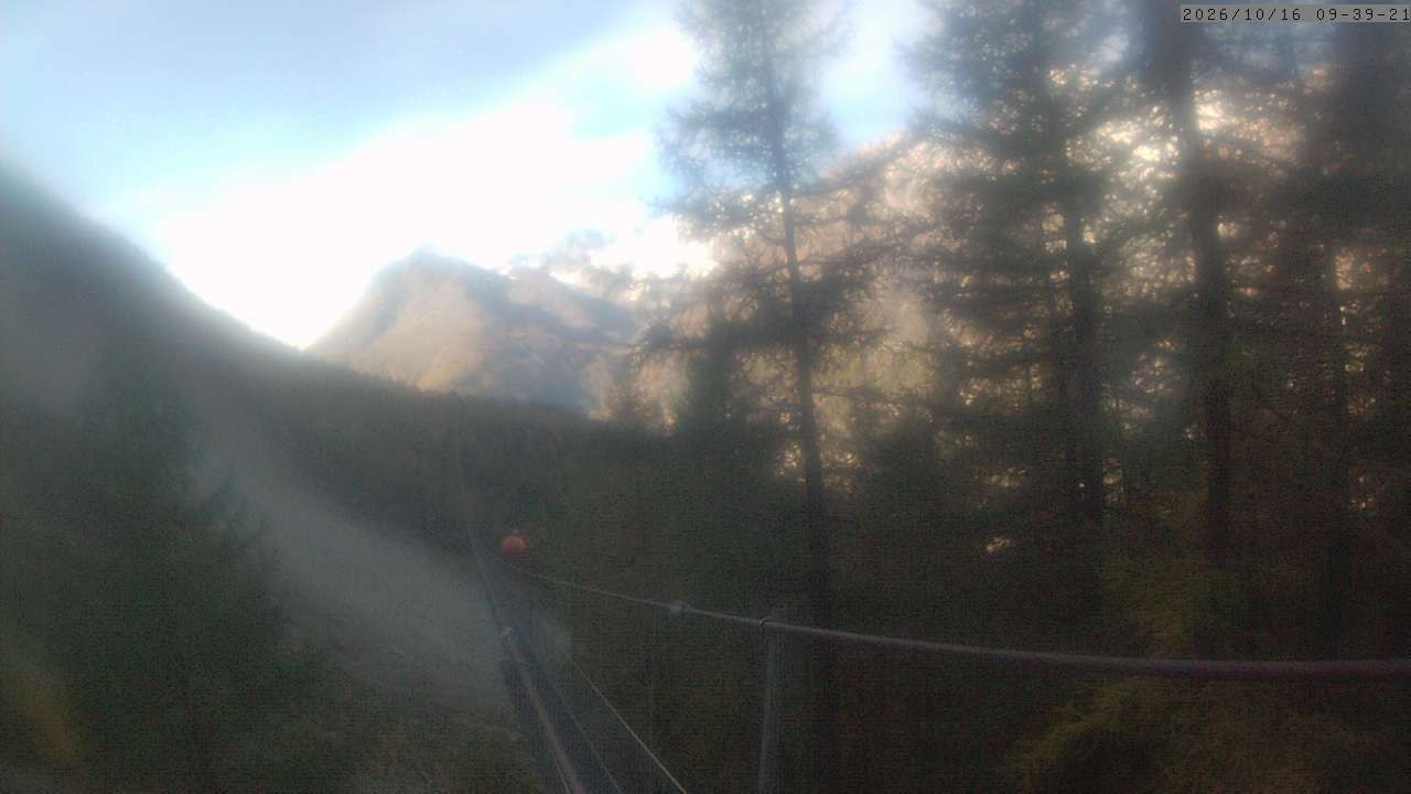 Archiv Foto Webcam Grächen: Charles Kuonen Hängebrücke