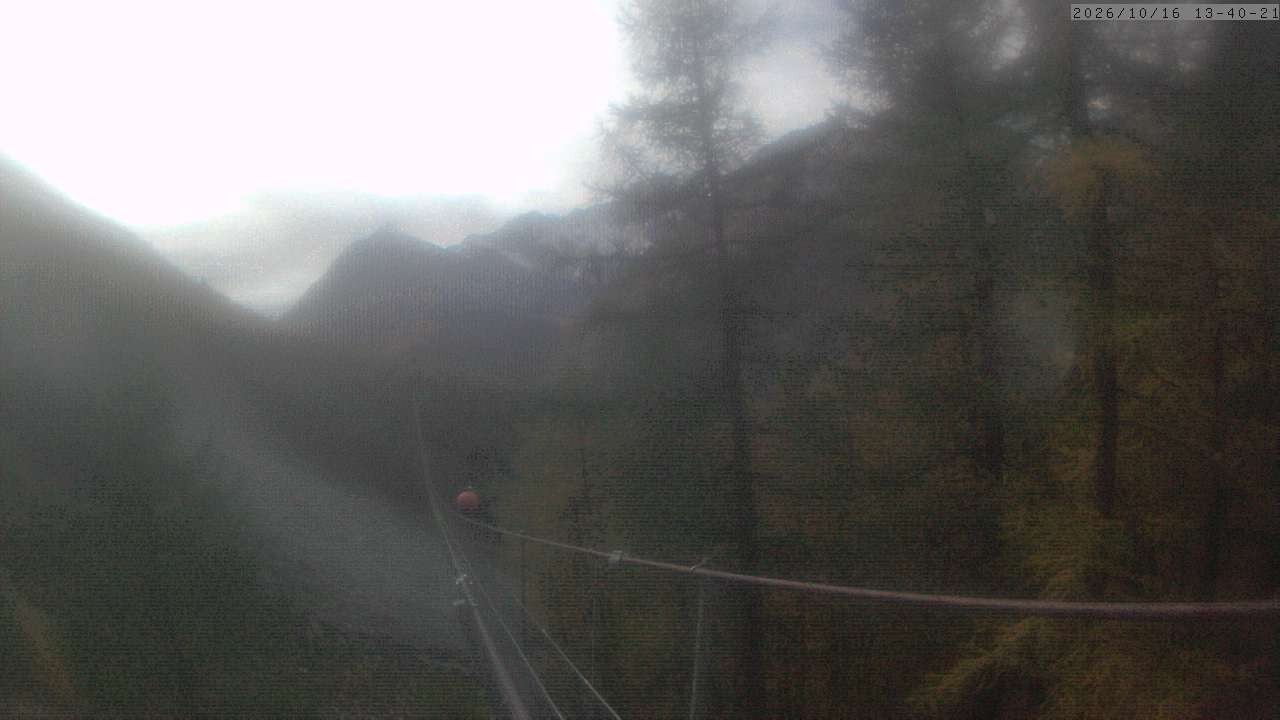 Archiv Foto Webcam Grächen: Charles Kuonen Hängebrücke