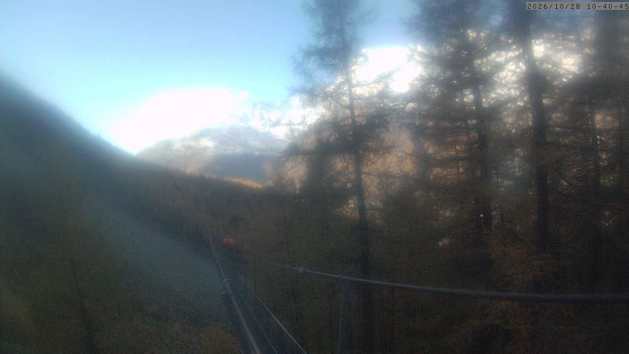 Archived image Webcam Grächen - View Suspension Bridge Charles Kuonen