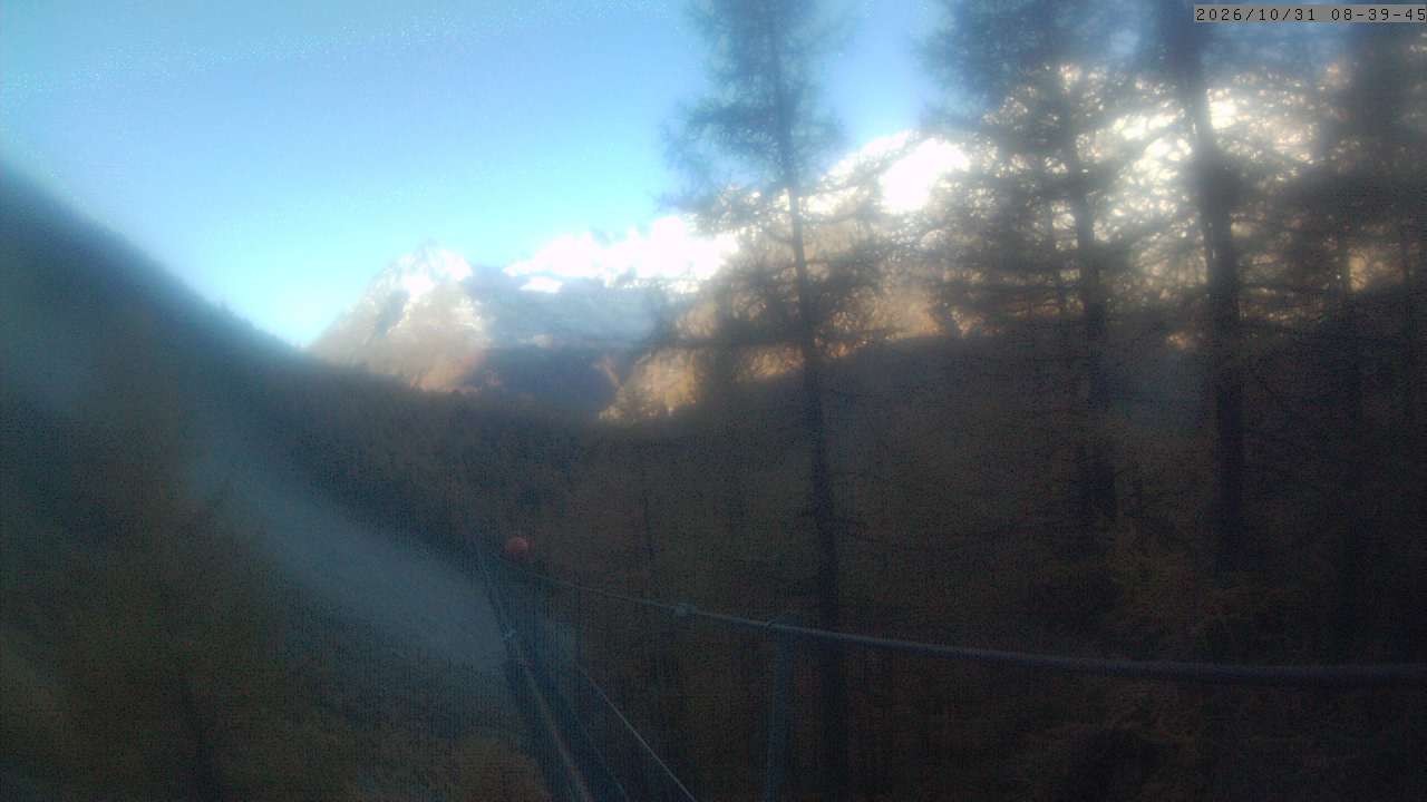 Archiv Foto Webcam Grächen: Charles Kuonen Hängebrücke