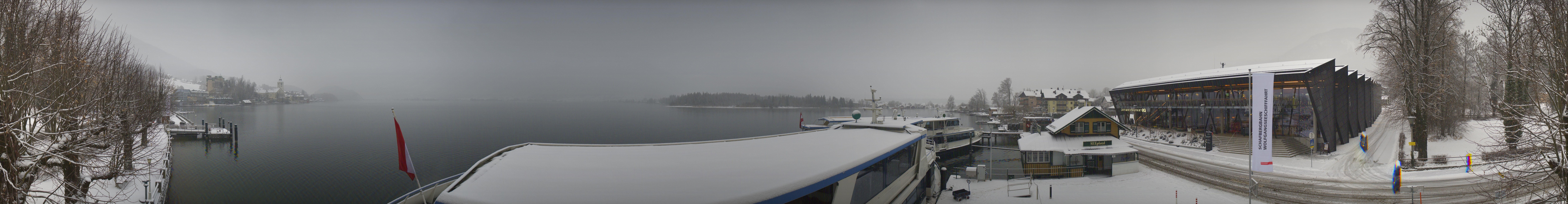 Archiv Foto Webcam Anlegesteg und Bahnhof am Wolfgangsee