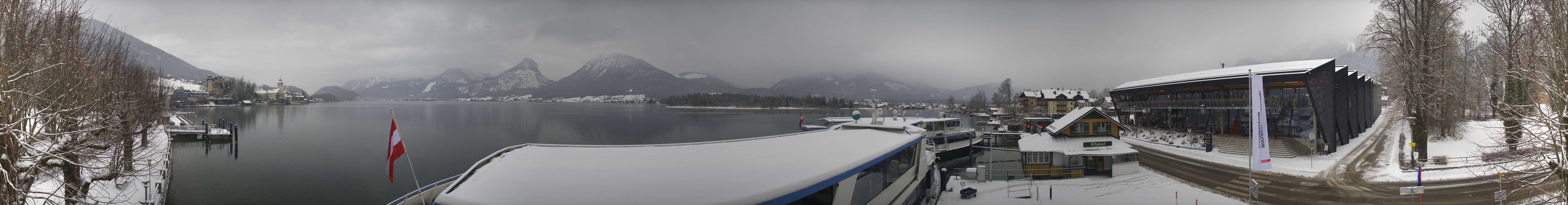 Archiv Foto Webcam Anlegesteg und Bahnhof am Wolfgangsee