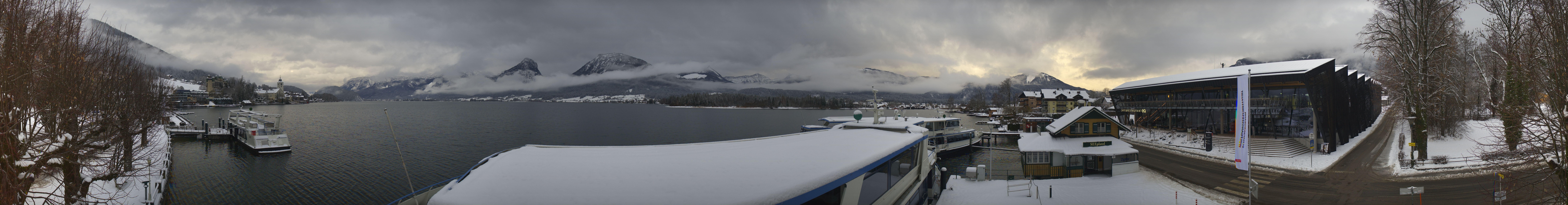 Archiv Foto Webcam Anlegesteg und Bahnhof am Wolfgangsee