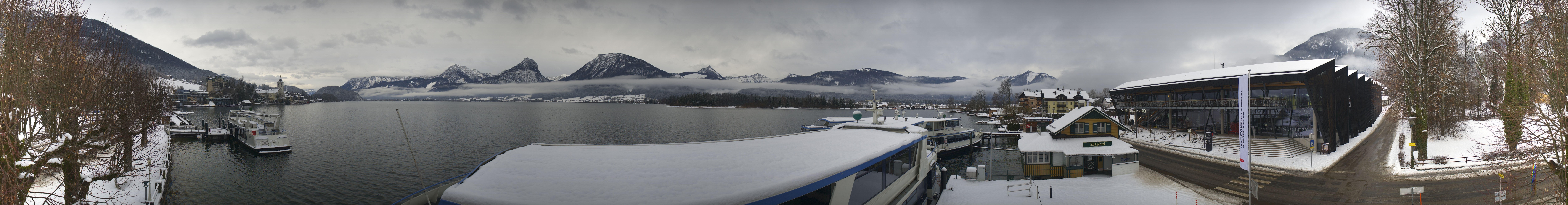 Archiv Foto Webcam Anlegesteg und Bahnhof am Wolfgangsee