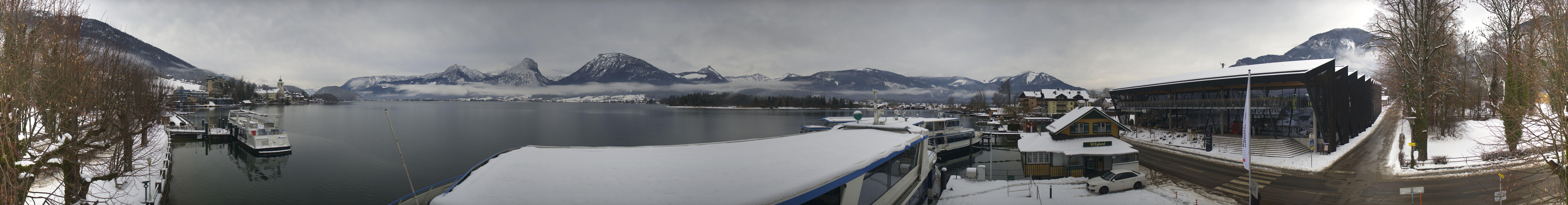 Archiv Foto Webcam Anlegesteg und Bahnhof am Wolfgangsee