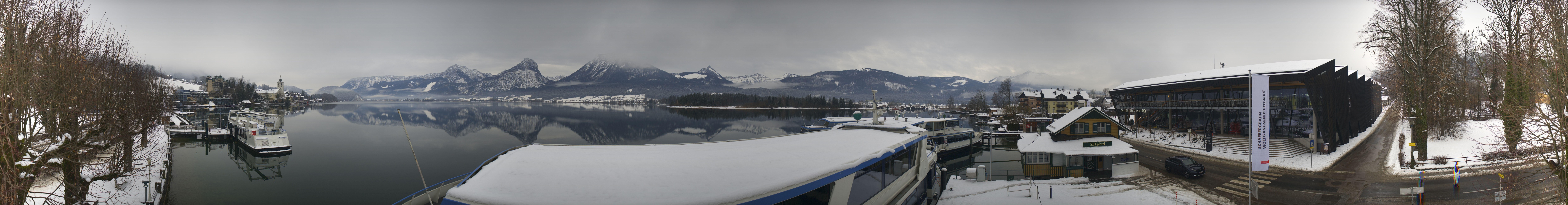 Archiv Foto Webcam Anlegesteg und Bahnhof am Wolfgangsee