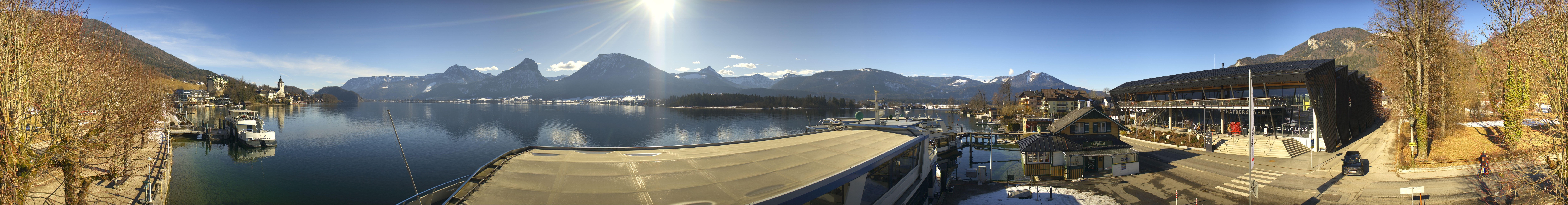 Archiv Foto Webcam Anlegesteg und Bahnhof am Wolfgangsee