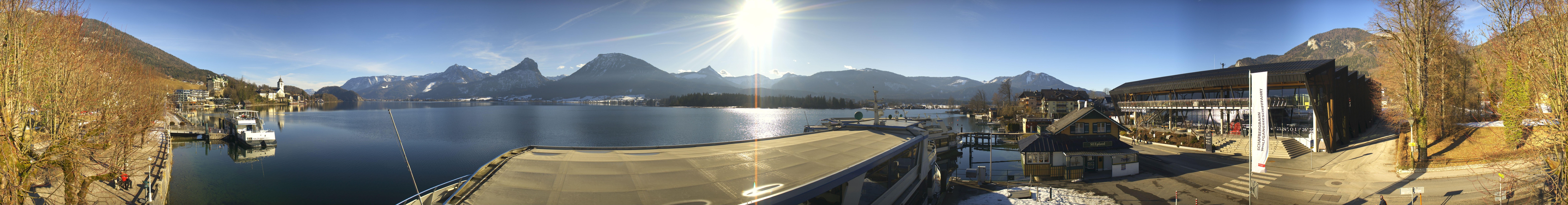 Archiv Foto Webcam Anlegesteg und Bahnhof am Wolfgangsee